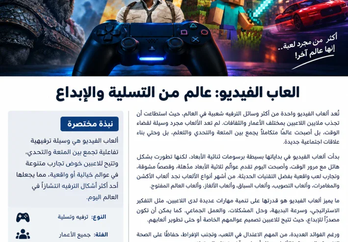 ألعاب الفيديو: عالم من التسلية والإبداع