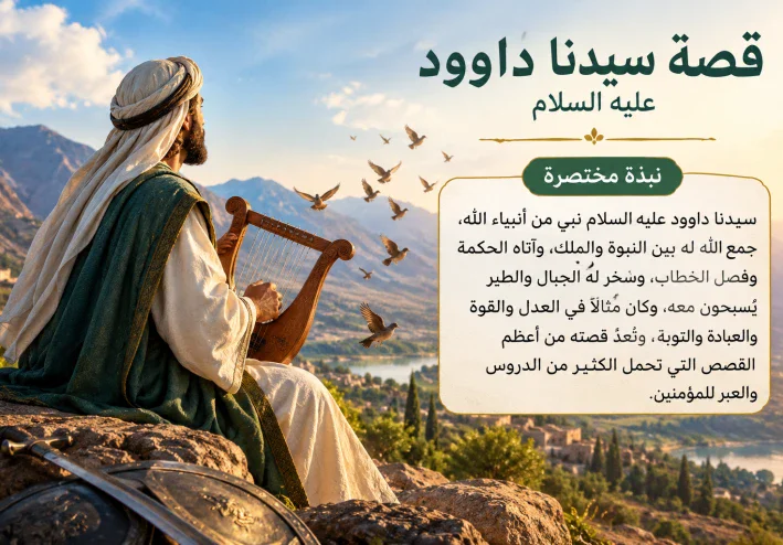 قصه سيدنا داوود عليه السلام، طالوت وجالوت، واهم الدروس والعبر المستفادة من حياته
