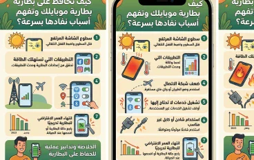 📱 7 أسباب بتخلي بطارية موبايلك تخلص بسرعة وكيف تحافظ عليها لأطول فترة 🔋
