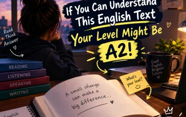 لو استطعت قرائة هذا النص بالانجليزي وترجمه معظمه علي الاقل فمستواك A2