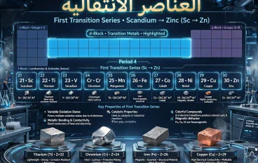 شرح السلسلة الانتقالية الأولى من Sc إلى Zn بالتفصيل - توزيع إلكتروني وسبائك واستخدامات | كيمياء 3 ثانوي