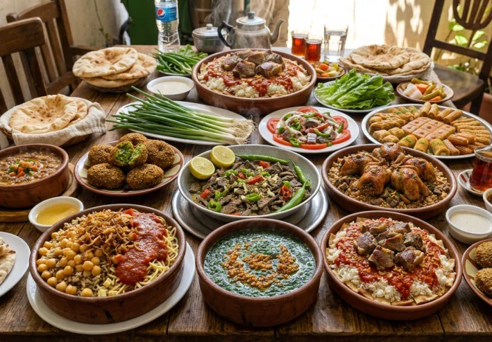 أشهر الأكلات في المطبخ المصري: رحلة بين الكشري والفول والطعمية والملوخية والمحشي والفتة والحلويات المصرية