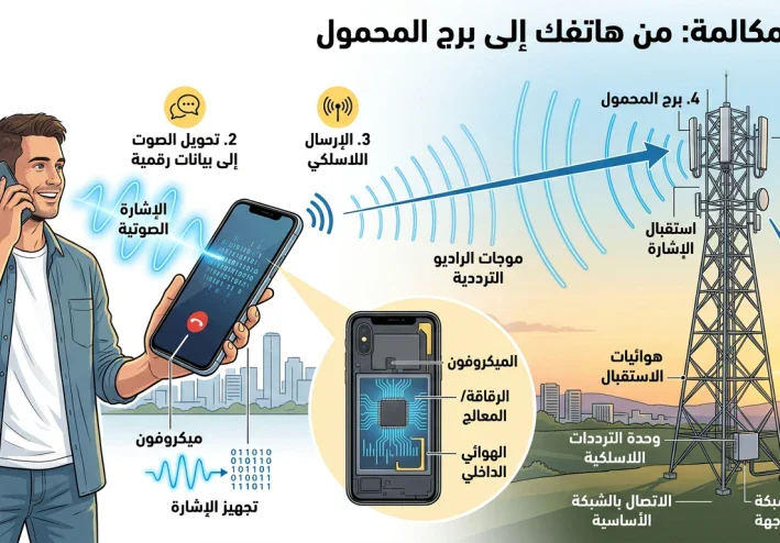 ماذا يحدث عندما تتصل بشخص؟ رحلة المكالمة من هاتفك إلى برج المحمول