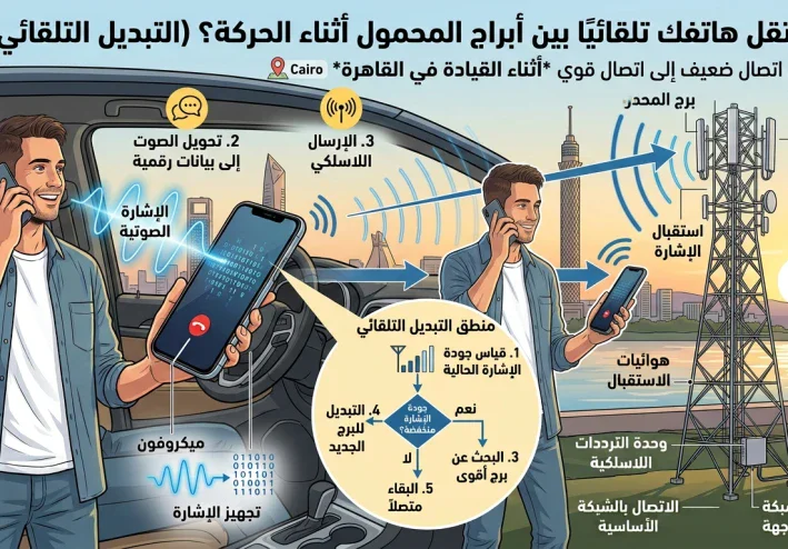 لماذا ينتقل هاتفك تلقائيًا بين أبراج المحمول أثناء الحركة؟