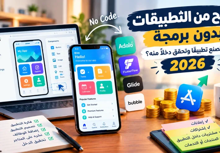 الربح من التطبيقات بدون برمجة في 2026: اصنع تطبيقك وابدأ تحقيق الدخل