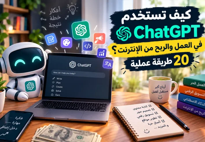 كيف تستخدم ChatGPT في العمل والربح من الإنترنت؟ 20 طريقة عملية