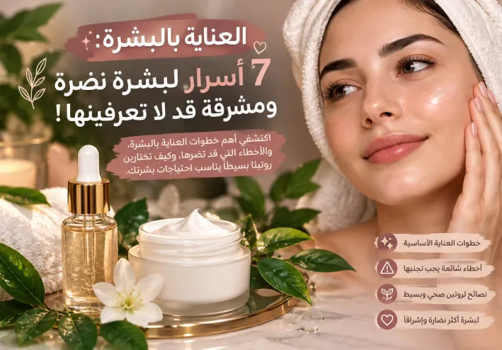 🌸 7 أسرار بسيطة لبشرة نضرة ومشرقة.. السر السابع قد يفاجئك!