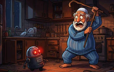 جدّي والروبوت اللي حسبه لصّ!"