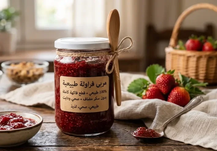 طريقة عمل مربى الفراولة الصحية لمرضى السكر باستخدام سكر ستيفيا وبذور الشيا