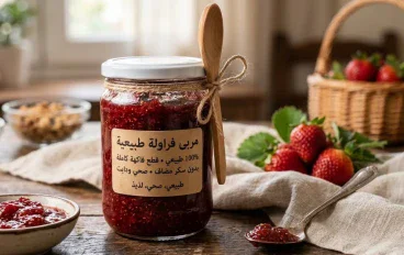 طريقة عمل مربى الفراولة الصحية لمرضى السكر باستخدام سكر ستيفيا وبذور الشيا