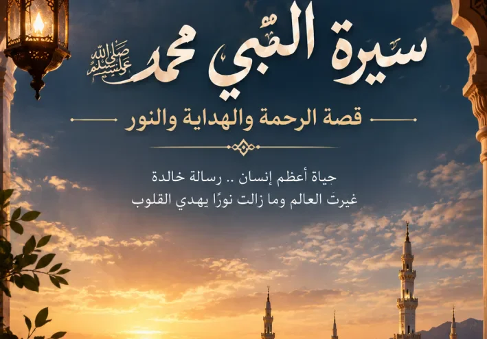 سيرة النبي محمد ﷺ: قصة أعظم إنسان، ورحلة النور والرحمة التي غيّرت العالم، من مولده ونشأته ودعوته إلى الإسلام، ومواقفه