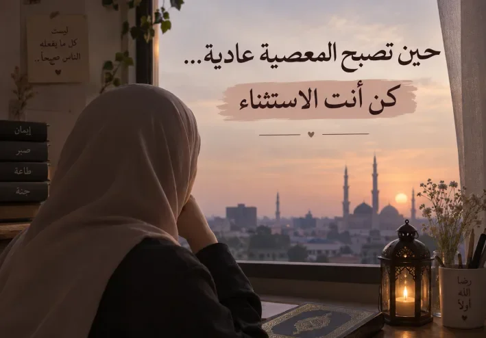 «حين تصبح المعصية عادية… كن أنت الاستثناء»