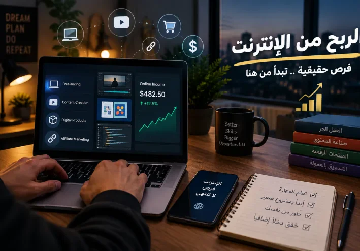 كيف تبدأ الربح من الإنترنت؟ 4 طرق عملية للمبتدئين في 2026