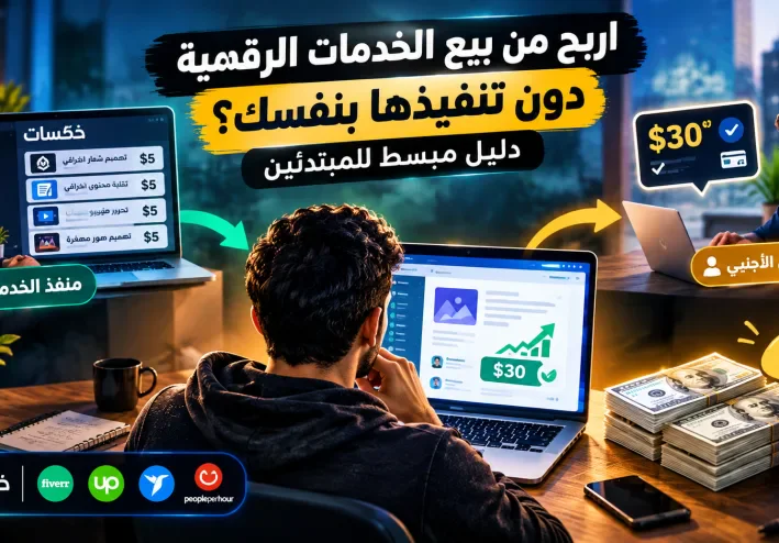 كيف تربح من بيع الخدمات الرقمية دون تنفيذها بنفسك؟ دليل مبسط للمبتدئين