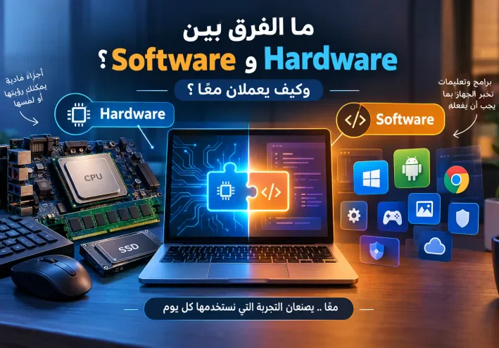 ما الفرق بين Hardware وSoftware؟ وكيف يعملان معًا في جهازك؟