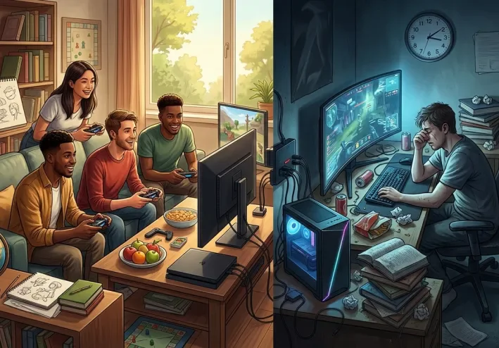 🎮 الألعاب الإلكترونية.. فوائد لا تُصدق وأضرار قد تغيّر حياتك!