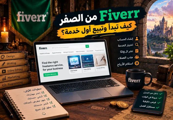 💻 Fiverr من الصفر: كيف تبدأ وتبيع أول خدمة أونلاين في 2026؟ 💰