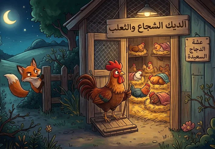 الديك الشجاع والثعلب