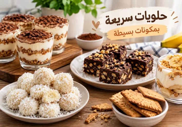 حلويات سريعة بمكونات بسيطة: وصفات سهلة ولذيذة في دقائق