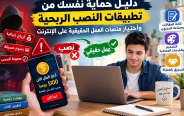 دليل حماية نفسك من تطبيقات النصب الربحية واختيار منصات العمل الحقيقية على الإنترنت