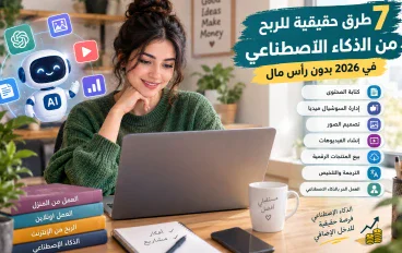 7 طرق حقيقية للربح من الذكاء الاصطناعي في 2026 بدون رأس مال