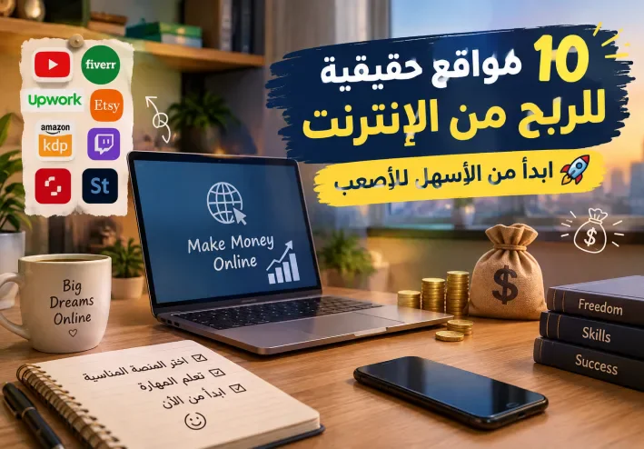 💰 10 مواقع حقيقية للربح من الإنترنت في 2026 | ابدأ من الأسهل للأصعب 🚀