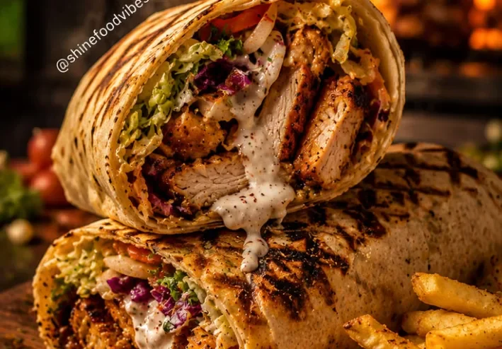 شاورما الدجاج الفلسطينية في البيت… تتبيلة سرية ومقادير دقيقة لطعم المطاعم! 🌯🔥