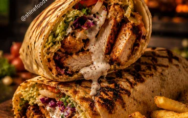شاورما الدجاج الفلسطينية في البيت… تتبيلة سرية ومقادير دقيقة لطعم المطاعم! 🌯🔥