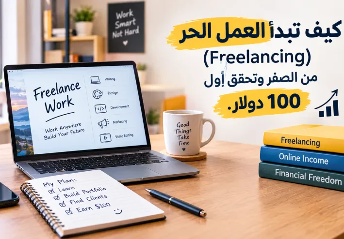 كيف تبدأ العمل الحر (Freelancing) من الصفر وتحقق أول 100 دولار
