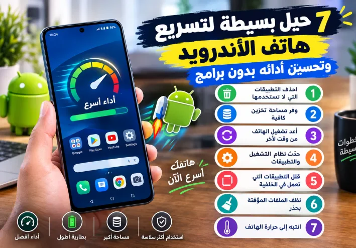📱 7 حيل بسيطة لتسريع هاتف الأندرويد وتحسين أدائه