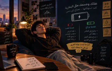 الراحه مش رفاهيه دي احتياج علشان تجمع طاقتك وتكمل اي طريق بدأتو 