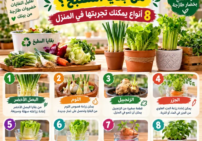 هل يمكن إعادة زراعة بعض الخضروات من بقايا المطبخ؟ 8 أنواع يمكنك تجربتها في المنزل