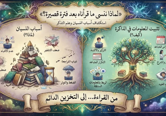 لماذا ننسى ما قرأناه بعد فترة قصيرة؟ أسباب النسيان وكيف تثبت المعلومات في الذاكرة