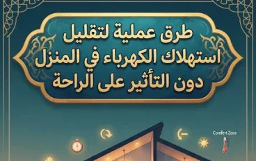 طرق عملية لتقليل استهلاك الكهرباء في المنزل دون التأثير على الراحة