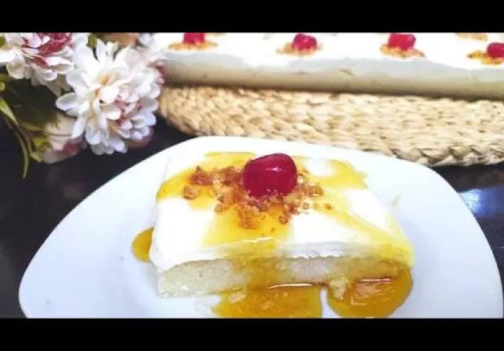 🍮🥛 ليالي لبنان بصوص القطر - حلوى لبنانية كريمية شهية