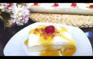 🍮🥛 ليالي لبنان بصوص القطر - حلوى لبنانية كريمية شهية