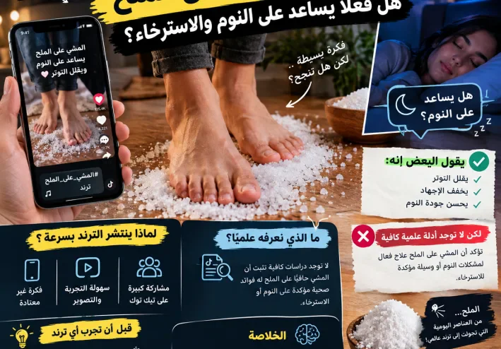 🧂 ترند المشي حافيًا على الملح.. هل فعلًا يساعد على النوم والاسترخاء؟