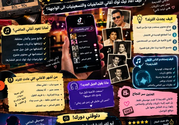 🎵 أغاني زمان رجعت للترند! كيف أعاد تيك توك أغاني الثمانينيات والتسعينيات إلى الواجهة؟
