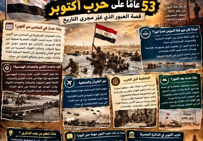 53 عامًا على حرب أكتوبر.. قصة العبور الذي غيّر مجرى التاريخ🇪🇬