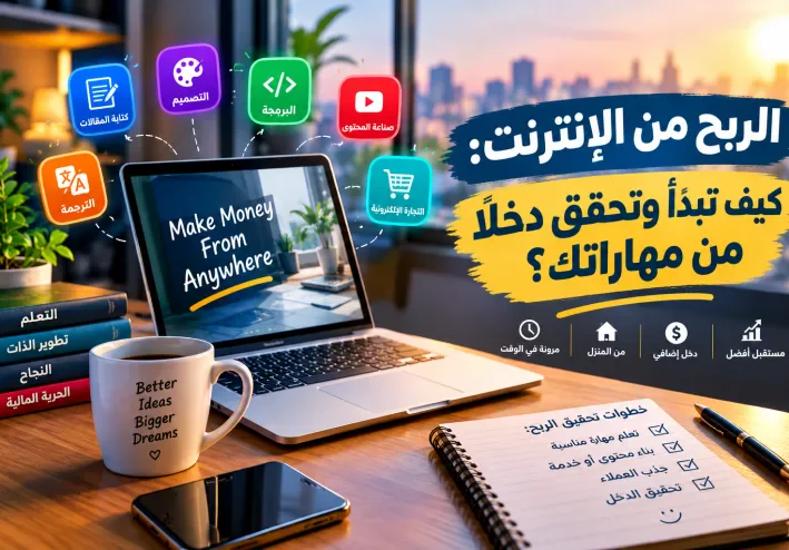 💡 الربح من الإنترنت: كيف تبدأ وتحقق دخلًا من مهاراتك؟