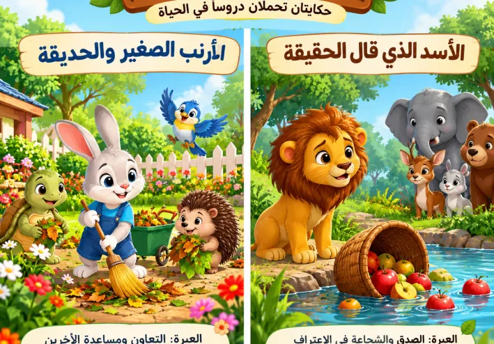 🌟 قصص أطفال قصيرة وممتعة: حكايتان تحملان درسًا جميلًا