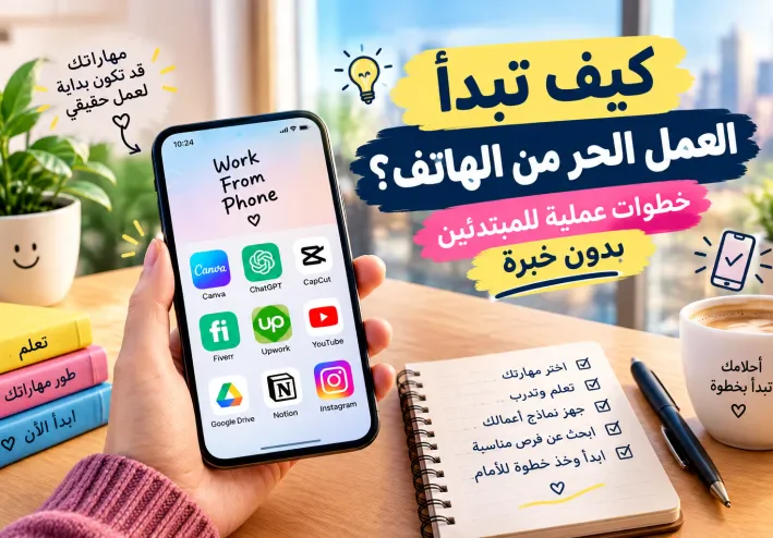 كيف تبدأ العمل الحر من الهاتف؟ خطوات عملية للمبتدئين بدون خبرة