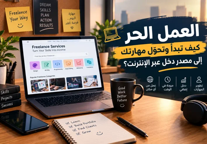 العمل الحر: كيف تبدأ وتحوّل مهارتك إلى مصدر دخل عبر الإنترنت؟