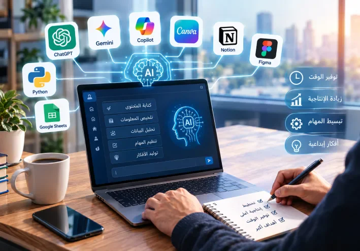 الذكاء الاصطناعي في العمل : كيف تستخدم أدوات AI لزيادة الإنتاجية وتوفير الوقت