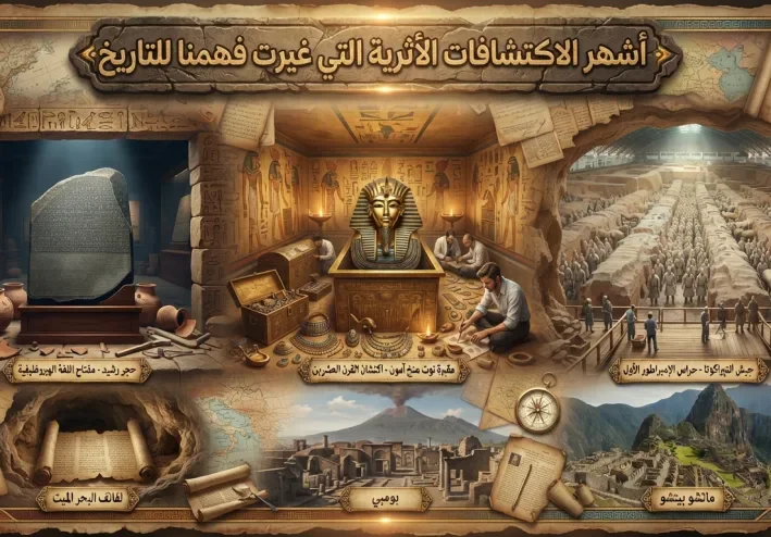 أشهر الاكتشافات الأثرية التي غيرت فهمنا للتاريخ: أسرار وحقائق خرجت من أحشاء الأرض 🏛️📜