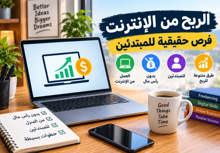 أفضل طرق الربح من الإنترنت للمبتدئين بدون رأس مال