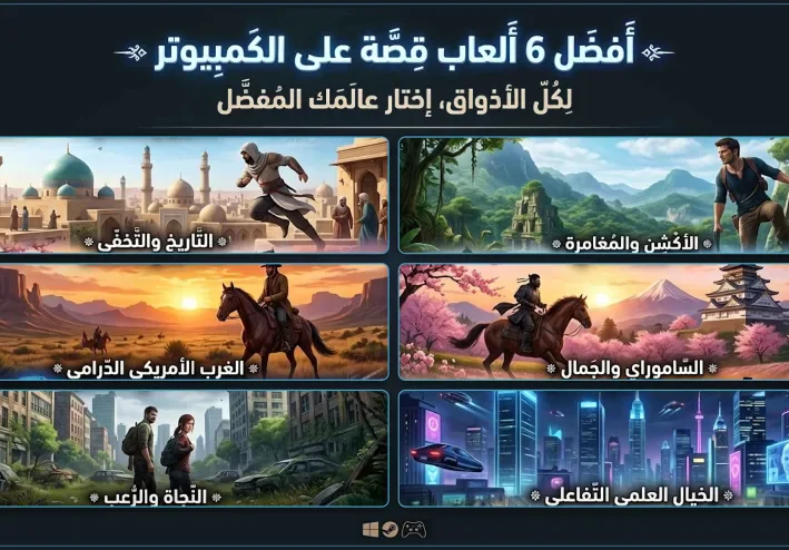 أفضل 6 ألعاب قصة على الكمبيوتر لكل الأذواق: اختار عالمك المفضل