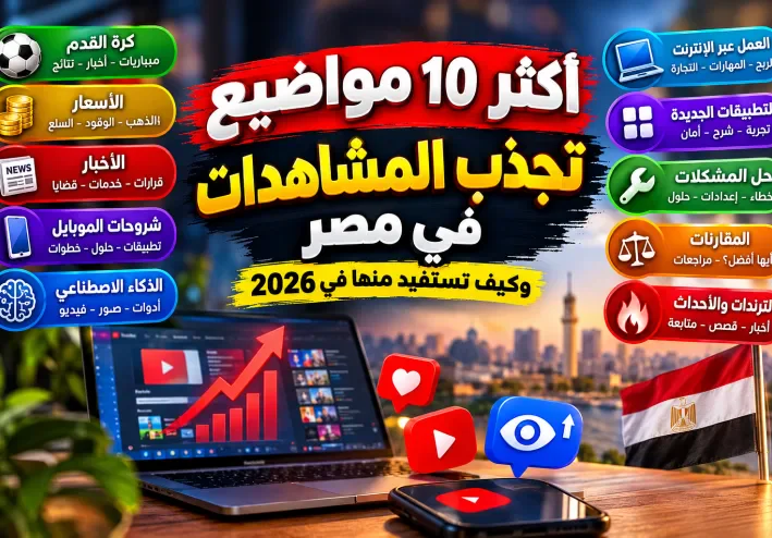 # 🔥 أكثر 10 مواضيع تجذب المشاهدات في مصر وكيف تستفيد منها