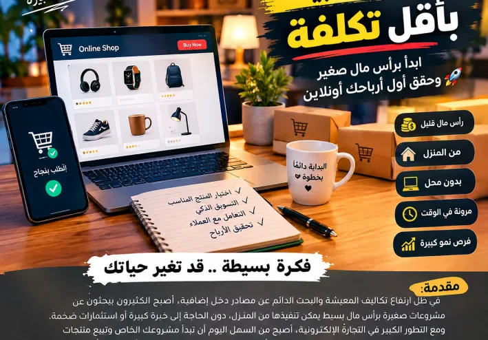 🚨 مشروع العمر برأس مال صغير.. ابدأ من بيتك وابدأ أول مبيعاتك أونلاين!