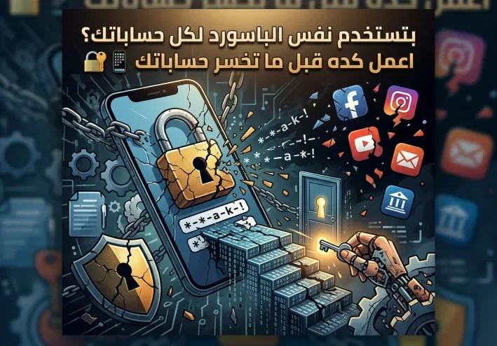 بتستخدم نفس الباسورد لكل حساباتك؟ اعمل كده قبل ما تخسر حساباتك 🔐📱